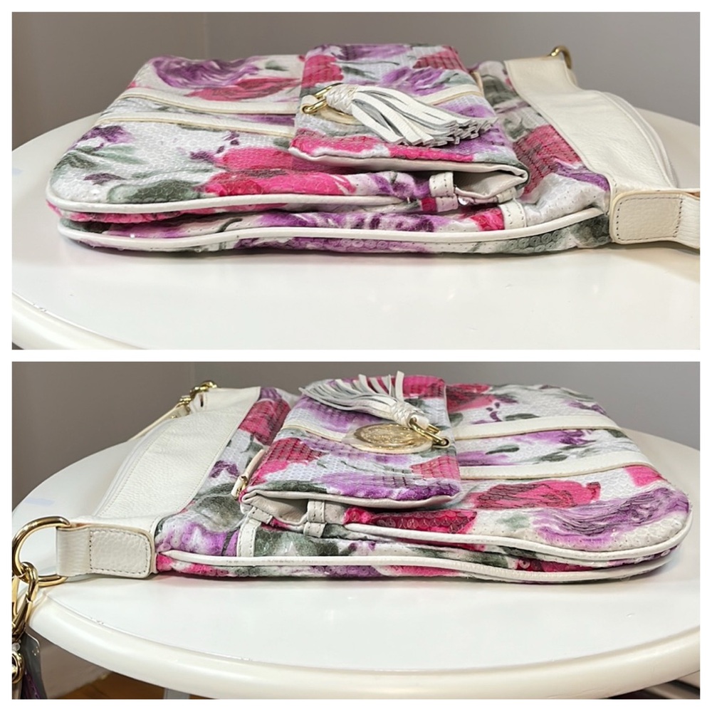 Sharif RARE Floral Sequin Leather Tassel Shoulder Crossbody Bag NWT MSRP $459 - Picture 8 of 16